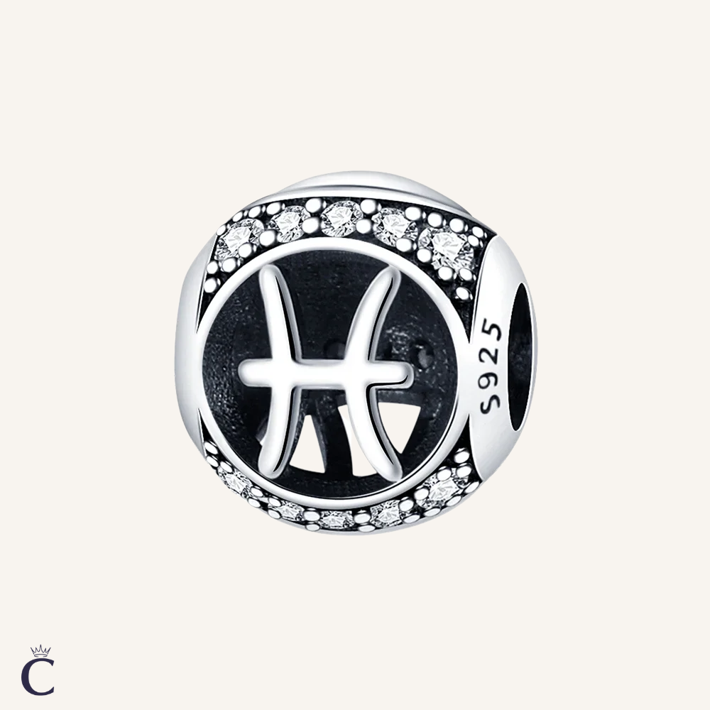 Pisces Zodiac Charms in Silver