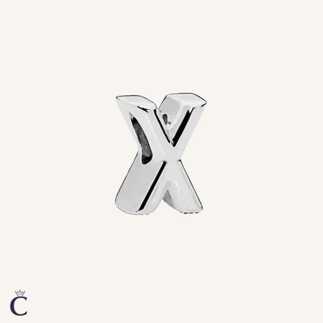 Alphabet Charms Letter X in Silver
