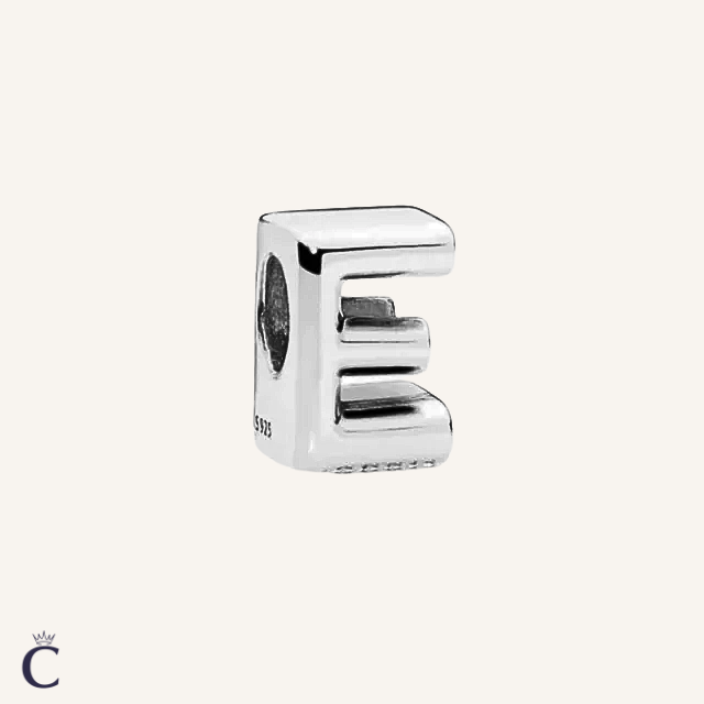 Silver Alphabet Letter E Charms