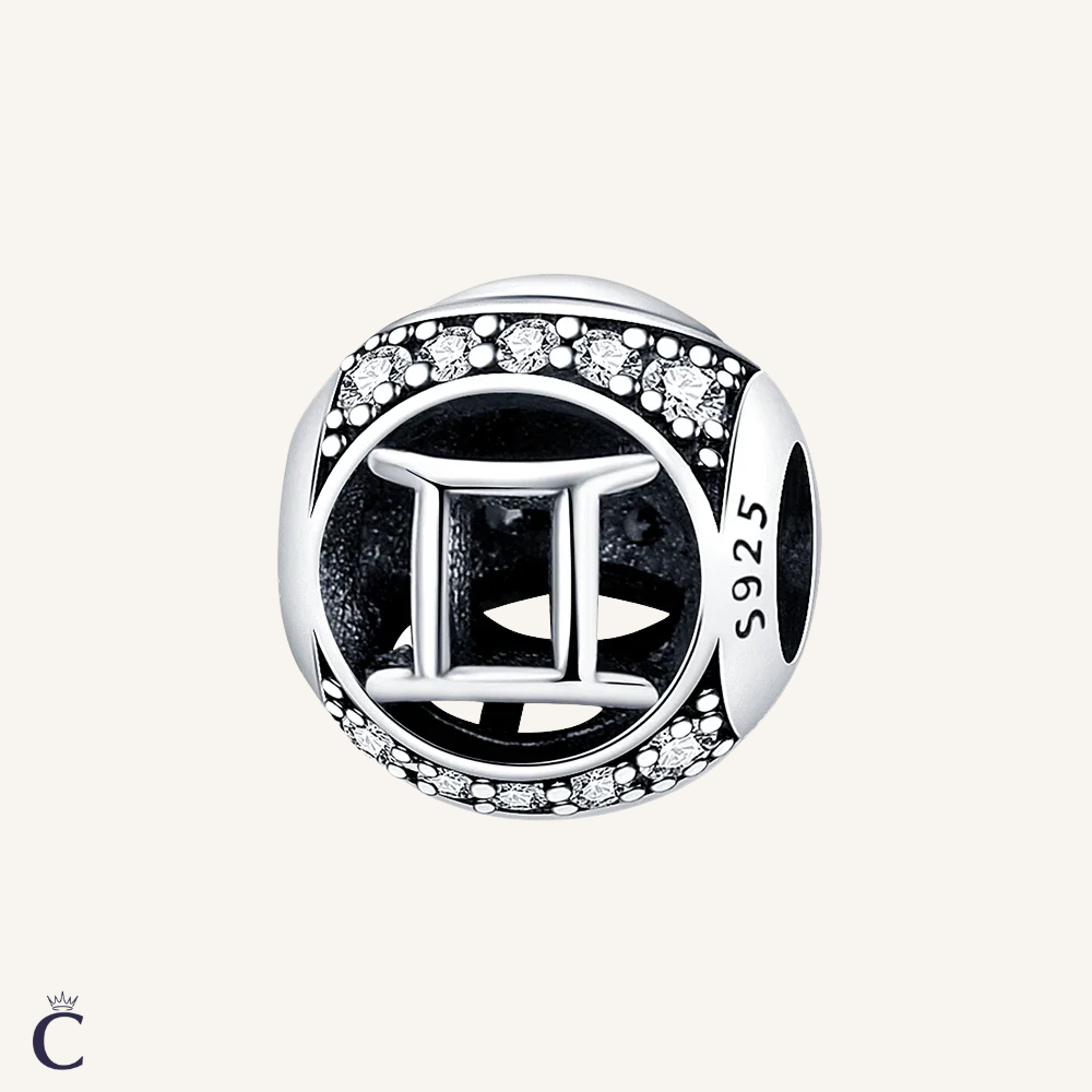 Gemini Zodiac Charms in Silver