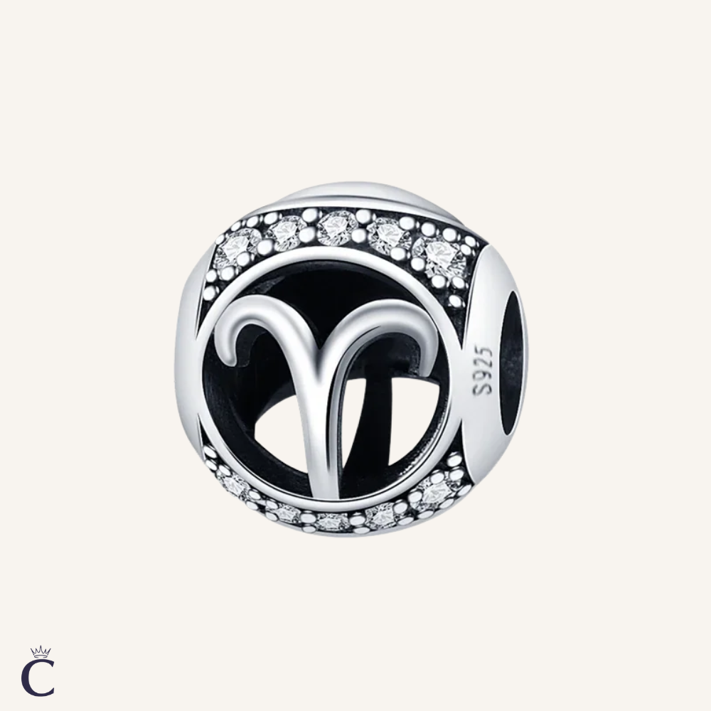 Aries Zodiac Charms in Silver