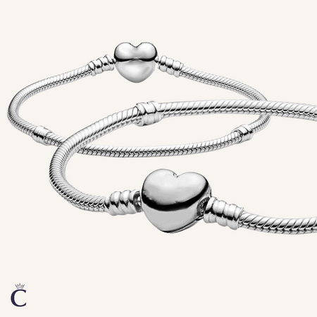 Bracelet Coeur & Maille Serpent Argent 925/1000e