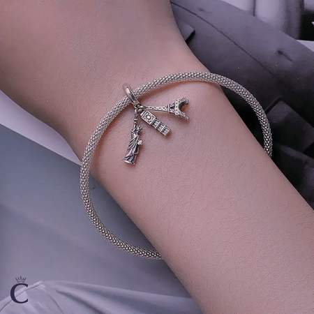 Charm Trio Eiffel Liberté Big Ben Argent