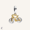 Charm Vélo Argent & Métal Doré