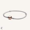 Bracelet Barillet Or Rose & Maille Serpent Argent 925/1000e