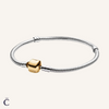 Bracelet Barillet Or & Maille serpent Argent 925/1000e